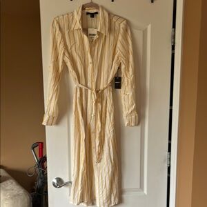 Striped Yellow Shirt Dress